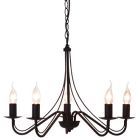 Lámpara colgante araña efecto candelabro modelo Country 5xE14 ø55cm. (Trio Lighting R1198-24)