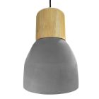 Lámpara colgante de cemento y madera modelo Loen E27 130x165mm. (GSC 204400004)