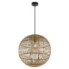 Lámpara colgante bambú Hildegard color natural E27 ø40cm. (Globo 15368H1)