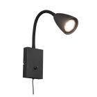 Aplique pared flexible con interruptor negro Wanda GU10 IP20 (Trio 202670132)