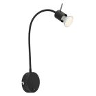 Aplique pared flexible con interruptor negro Milly GU10 (Globo 57310B)