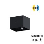 Aplique de pared recargable negro c/sensor crepuscular y movimiento (F-Bright 2071005-N)
