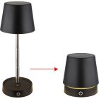 Lámpara sobremesa  regulable multifunción Carlos negro 30Lm 3000K Ø106x280mm. (Globo 58446B)