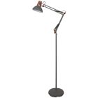 Lámpara pie salón gris y cobre modelo Gabon E27 170cm. (Ledesma 21647)