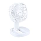 Mini ventilador de mano plegable Coober blanco con luz USB recargable (Niaros 300040001)