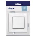 Doble conmutador blanco S10 (Simon F1090397030 )