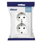 Base doble con TT blanca S10 (Simon FF1091459030  )