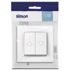 Pulsador persianas blanco S10 (Simon F1090333030 )