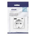 Base schuko con USB A+C 10,5W blanco S10 (Simon F1011432030)