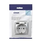 Base schuko con USB A+C 10,5W aluminio S10 (Simon F1011432026)