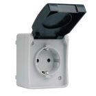 Base enchufe de superficie exterior Atlantis gris/negro 16A 250V IP44  (Simon MS535302)
