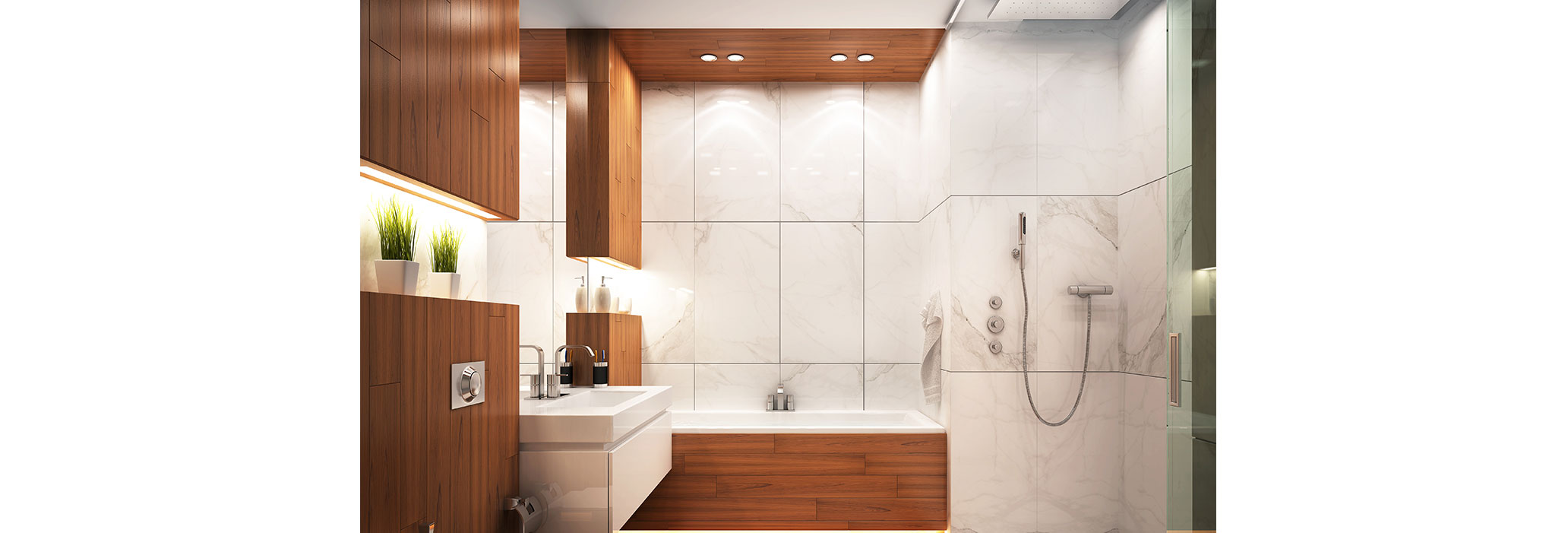 Luz de acento en la bañera